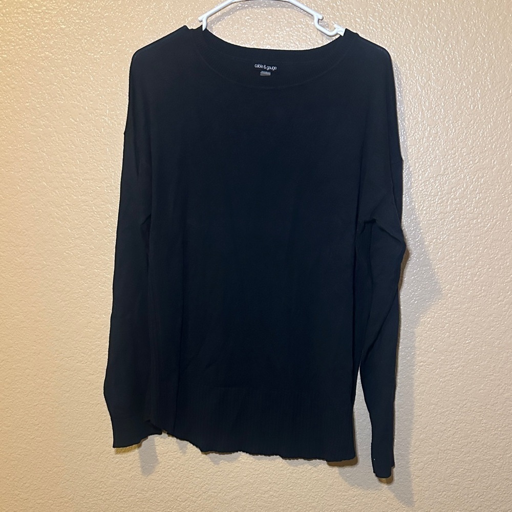 Cable and Gauge Men's Classic Black Long Sleeve Shirt